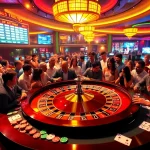 Experience the thrilling atmosphere of e28 gaming as players engage passionately at a bustling roulette table with colorful chips in hand.