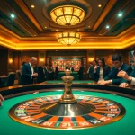 Experience thrilling gameplay at mb66th net with a lively roulette table surrounded by eager players placing bets.