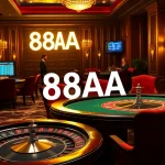 Exciting poker scene at a casino featuring the 88AA thrill of high-stakes betting.