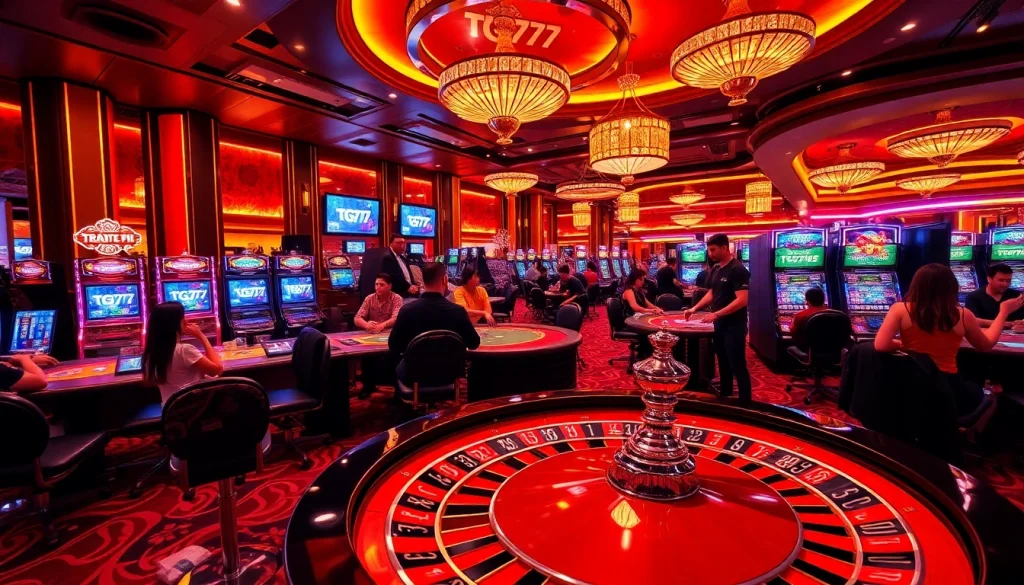 Experience the excitement of gambling at TG777 PH casino with immersive game elements like slots and poker tables.