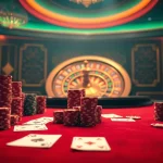 Experience viral88 at a high-stakes poker table, showcasing colorful chips and exciting gameplay in a luxurious casino.