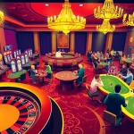 Experience the thrill of betting at MM88 — a lively casino floor with poker tables and slot machines.