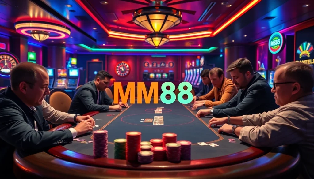 Experience the thrill of gambling at the MM88 poker table, filled with excitement and diverse casino action.