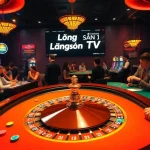 Experience Lương sơn TV while betting on a colorful casino scene featuring players at a roulette table.