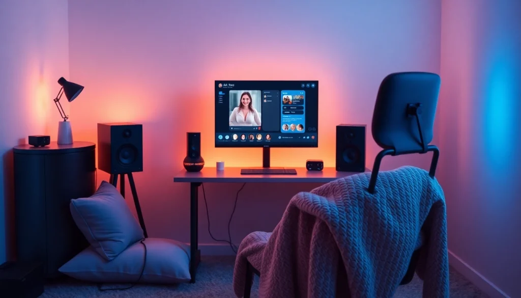 Engaging interface for ai sex chat free in a cozy, intimate virtual chat setup.
