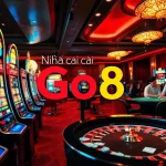 Discover the vibrant gaming experience at Nhà cái Go8 featuring lively poker players and elegant casino tables.