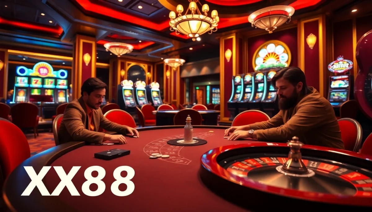 Experience the thrill of gambling with XX88 HOW: Live poker tables, vibrant slot machines, and exciting roulette action.