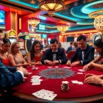 Experience the thrill of online gambling at https://sky88.builders/ with a lively poker game highlighting intense player focus.