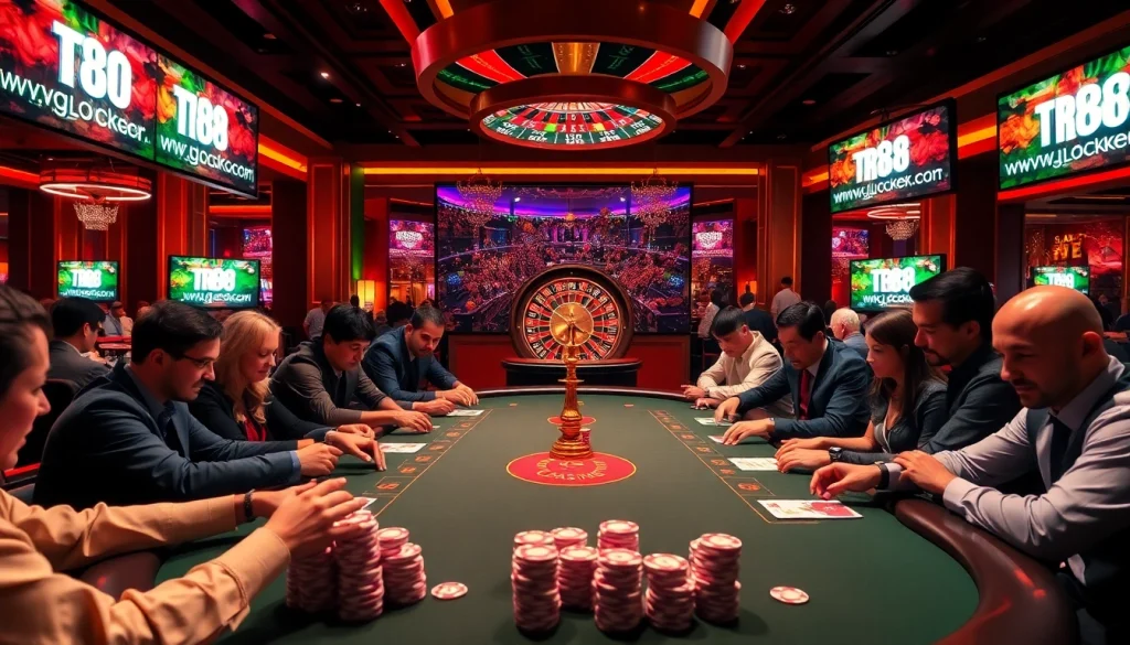 Experience high-stakes action at https://tr88.locker/, showcasing intense poker gameplay and vibrant casino ambiance.